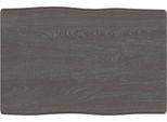Syfax™ Piano Tavolo Marrone Scuro 60X40X(2-4)Cm In Rovere Non Trattato