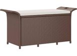 Syfax™ Panca Da Giardino Con Cuscino Marrone 116X46X57Cm In Polyrattan
