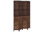 Syfax™ Divisorio Ambienti 4 Pannelli Marrone Scuro Massello Paulownia