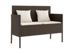 Syfax™ Panca Da Giardino Con Cuscini Marrone In Polyrattan
