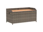 Syfax™ Panca Portaoggetti Giardino Grigia 100X50X52 Polyrattan Acacia