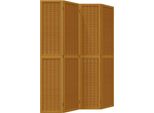 Syfax™ Divisorio Ambienti 4 Pannelli Marrone Legno Massello Paulownia