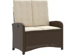 Syfax™ Panca Reclinabile Da Giardino Con Cuscini Marrone In Polyrattan