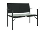 Syfax™ Panca Da Giardino A 2 Posti Con Cuscino In Polyrattan Nero