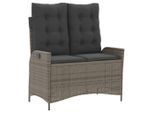 Syfax™ Panca Reclinabile Da Giardino Con Cuscini Grigia In Polyrattan