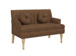 Syfax™ Panca Con Cuscini Marrone 113X64,5X75,5 Cm In Scamosciato