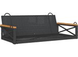 Syfax™ Panchina A Dondolo Nera 109X62X40 Cm In Polyrattan
