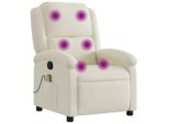 Syfax™ Poltrona Massaggiante Reclinabile Crema In Velluto