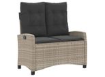 Syfax™ Panca Reclinabile Giardino Con Cuscini Grigio Chiaro Polyrattan