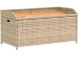 Syfax™ Panca Portaoggetti Beige Misto 100X50X52 Cm Polyrattan E Acacia