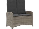 Syfax™ Panca Reclinabile Da Giardino Con Cuscini Grigia In Polyrattan