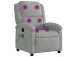 Syfax™ Poltrona Massaggiante Reclinabile Grigio Chiaro In Velluto