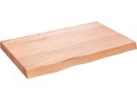 Syfax™ Ripiano Muro Marrone 80X50X(2-6) Cm Massello Rovere Trattato