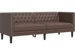 Syfax™ Divano Chesterfield A 3 Posti Marrone In Pelle Finta