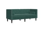 Syfax™ Divano Chesterfield Con Rinforzi 2 Posti Verde Scuro In Velluto