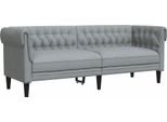 Syfax™ Divano Chesterfield A 3 Posti Grigio Chiaro In Tessuto