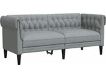 Syfax™ Divano Chesterfield A 2 Posti Grigio Chiaro In Tessuto