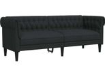Syfax™ Divano Chesterfield A 3 Posti Nero In Tessuto