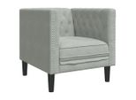 Syfax™ Poltrona Chesterfield Grigio Chiaro In Velluto