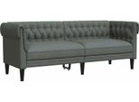 Syfax™ Divano Chesterfield A 3 Posti Grigio Scuro In Tessuto