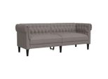 Syfax™ Divano Chesterfield A 3 Posti Tortora In Tessuto