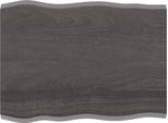Syfax™ Piano Tavolo Marrone Scuro 80X60X(2-4)Cm In Rovere Non Trattato