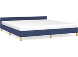Syfax™ Giroletto Con Testiera Senza Materasso Blu 160X200 Cm Tessuto