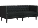Syfax™ Divano Chesterfield Nero In Pelle Finta