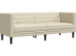 Syfax™ Divano Chesterfield A 3 Posti Crema In Pelle Finta