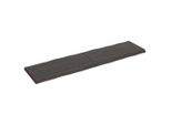 Syfax™ Piano Tavolo Marrone Scuro 200X50X(2-6) Cm Rovere Non Trattato