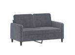 Syfax™ Divano A 2 Posti Grigio Scuro 120 Cm In Velluto
