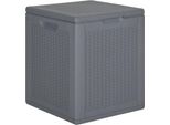 Syfax™ Contenitore Da Giardino Grigio In Rattan Pp 90 L