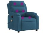 Syfax™ Poltrona Massaggiante Reclinabile Blu In Velluto