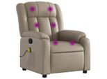 Syfax™ Poltrona Massaggiante Reclinabile Cappuccino In Pelle Finta