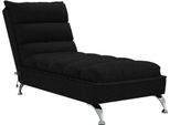 Syfax™ Chaise Longue Massaggi Con Cuscini Nero In Tessuto