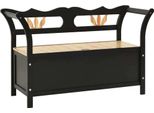 Syfax™ Panca Nera 107X45X75,5 Cm Legno Massello Di Abete