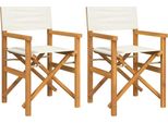 Syfax™ Sedie Da Regista Pieghevoli 2 Pz Crema Legno Massello Di Teak