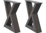 Syfax™ Gambe Per Tavolino 2 Pz Antracite 40X(30-31,3) Cm Acciaio