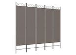 Syfax™ Divisorio A 5 Pannelli Antracite 200X200 Cm Tessuto