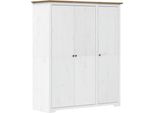 Syfax™ Armadio Bodo 146X53,5X173 Cm Legno Massello Pino Bianco Marrone