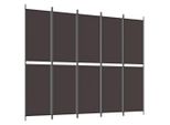Syfax™ Divisorio A 5 Pannelli Marrone 250X200 Cm In Tessuto
