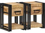 Syfax™ Armadio Da Notte Con Cassetto 2 Pcs Marrone 30 X 30 X 40 Cm
