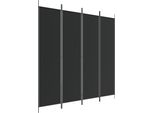 Syfax™ Divisorio A 4 Pannelli Nero 200X200 Cm In Tessuto