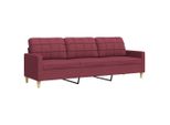 Syfax™ Divano A 3 Posti Rosso Vino 210 Cm In Tessuto