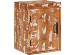 Syfax™ Comodino Marrone 35 X 33 X 48 Cm Legno Massello Di Recupero
