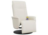 Syfax™ Poltrona Reclinabile Massaggio Con Poggiapiedi Crema Pelle Finta