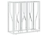 Syfax™ Tavolino Consolle Argento 70X30X70 Cm In Acciaio Inox E Vetro