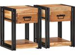 Syfax™ Armadio Da Notte Con Cassetto 2 Pcs Marrone 40 X 35 X 50 Cm