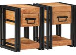 Syfax™ Armadio Da Notte Con Cassetto 2 Pcs Marrone 30 X 30 X 40 Cm