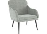 Syfax™ Poltrona Grigio Chiaro 63X76X80 Cm Velluto